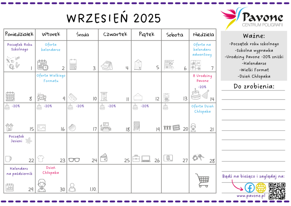 Wrzesień 25- kalendarz Pavone